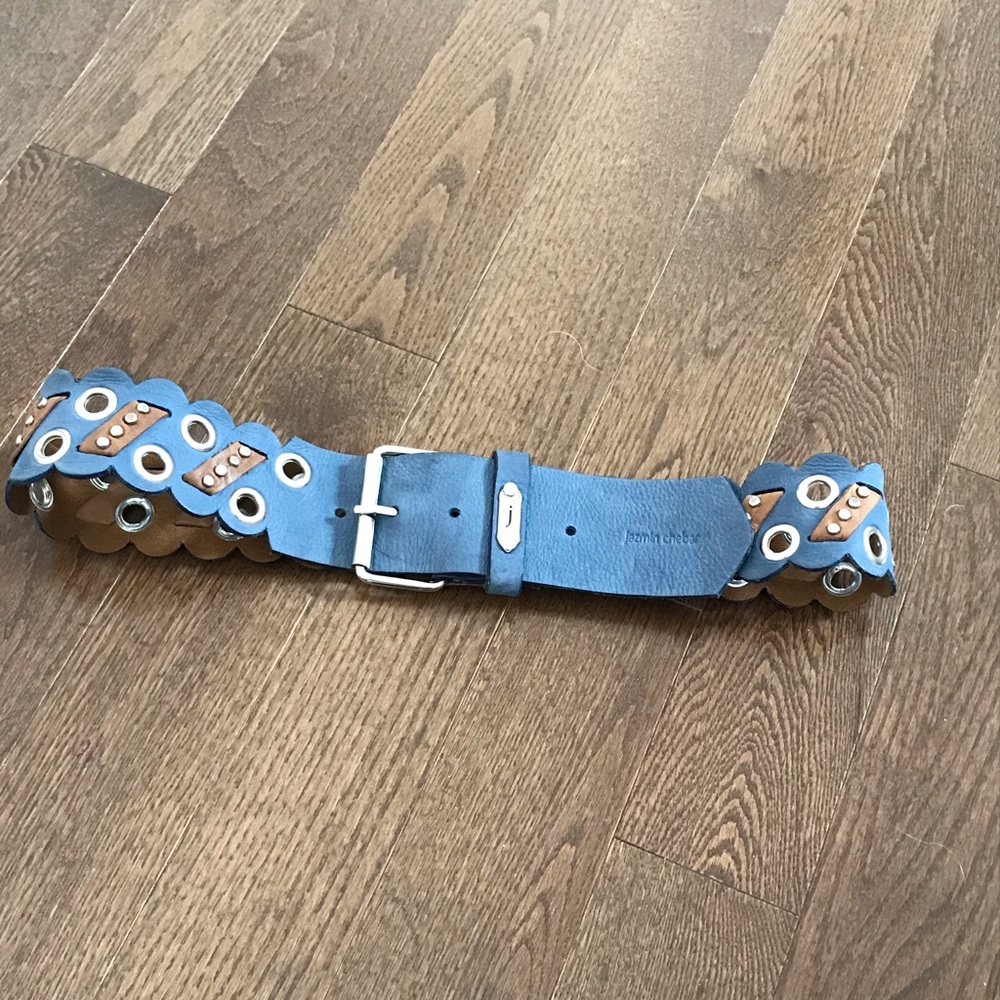 🎈Blue and brown leather belt